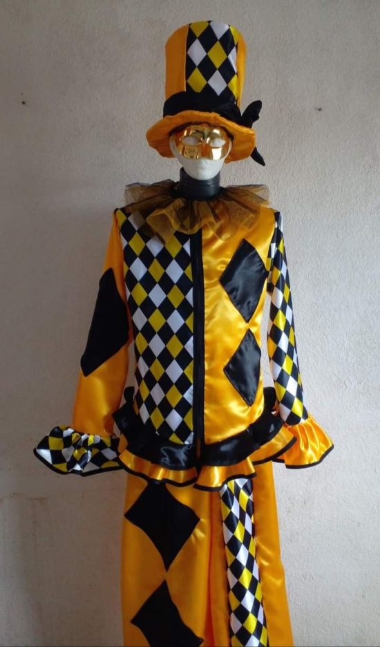 Circus Harlequin Stilt Costume