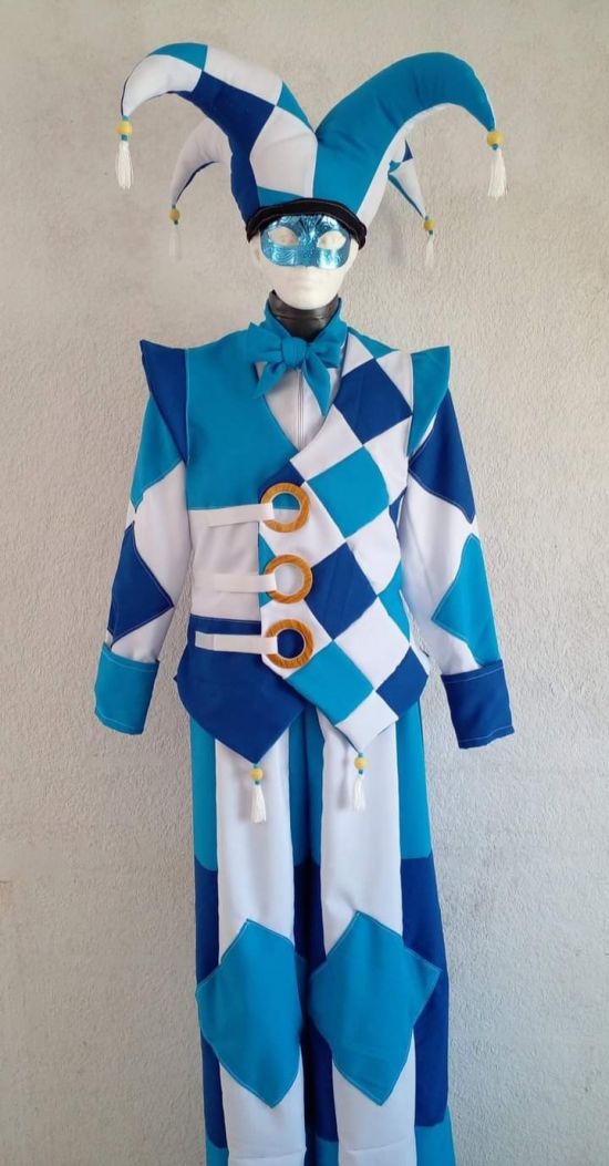 Blue Sansation Stilt Costume