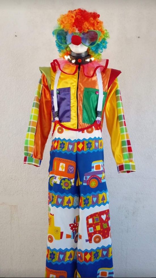 Funny Clown Stilt Costume