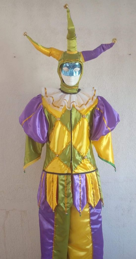 Candy Harlequin Stilt Costume