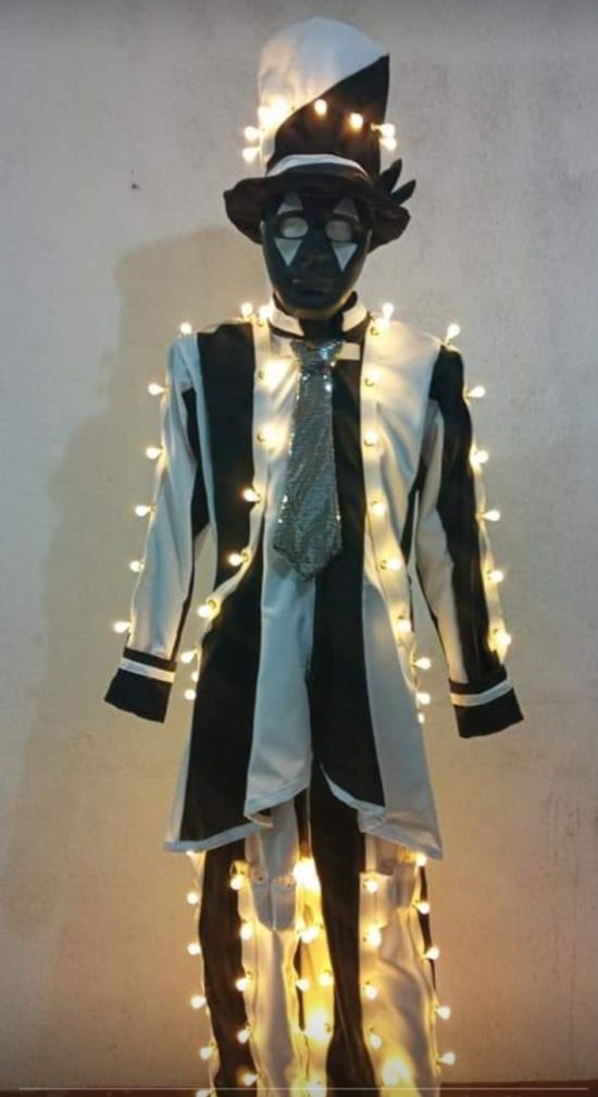 Black an White Lord of Lights Stilt Costume