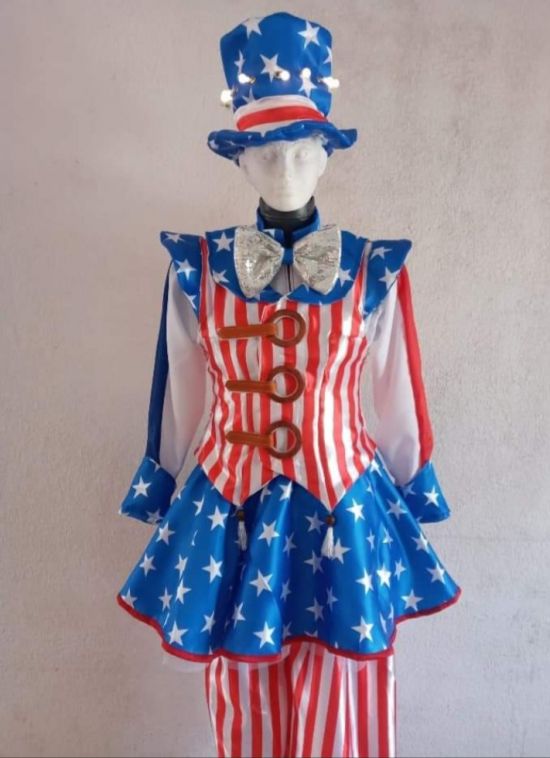 Female 4 of July Stilt Costume